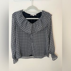 Loft Cute Long Sleeve Print Blouse Size Extra Small Petite (XSP)